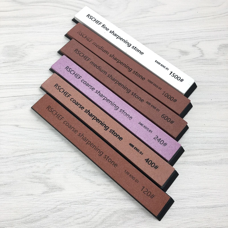 white alundum 6pcs 120 240 400 600 1000 1500# knife sharpener Grindstone Whetstone Single sharpening stone Honing System 
white alundum 6pcs 120 240 400 600 1000 1500# knife sharpener Grindstone Whetstone Single sharpening stone Honing System