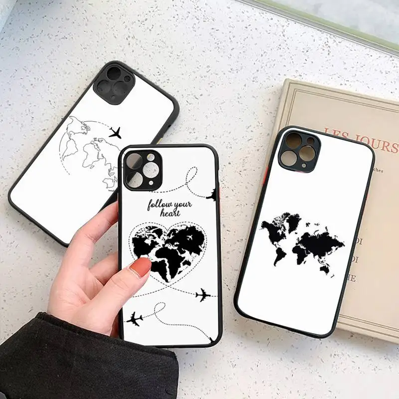 world map Airplane earth Phone Case Matte Transparent for iPhone 7 8 11 12 s mini pro X XS XR MAX Plus cover funda
world map Airplane earth Phone Case Matte Transparent for iPhone 7 8 11 12 s mini pro X XS XR MAX Plus cover funda