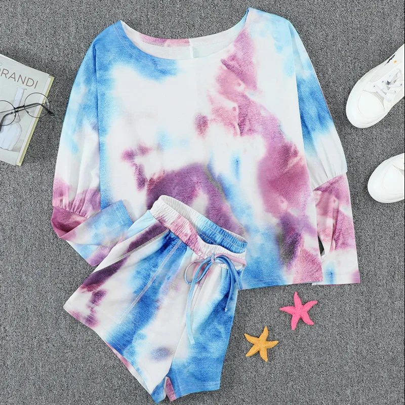 Brand Comfortable Home Wear Set Fashionable Bat Sleeve Knitted Top Drawstring Shorts Home Wear Set pajamas 2021 autumn clothes
Brand Comfortable Home Wear Set Fashionable Bat Sleeve Knitted Top Drawstring Shorts Home Wear Set pajamas 2021 autumn clothes