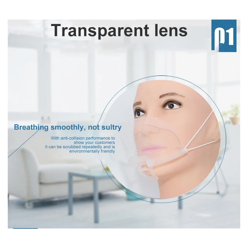 1pc Face Mask Transparent Mouth Cover Reusable Face Shield Anti-Droplet-Splash Anti Spitting Kitchen Restaurant Smile Screen
1pc Face Mask Transparent Mouth Cover Reusable Face Shield Anti-Droplet-Splash Anti Spitting Kitchen Restaurant Smile Screen