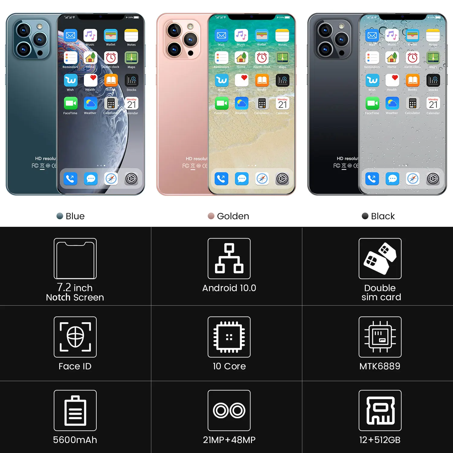 2021 Hot Sale Smartphone i12 Pro Max 7.2 Inch HD Water Drop Screen 12+512GB 10 Core 5600Mah Gaming Cellphone Global Version New
2021 Hot Sale Smartphone i12 Pro Max 7.2 Inch HD Water Drop Screen 12+512GB 10 Core 5600Mah Gaming Cellphone Global Version New