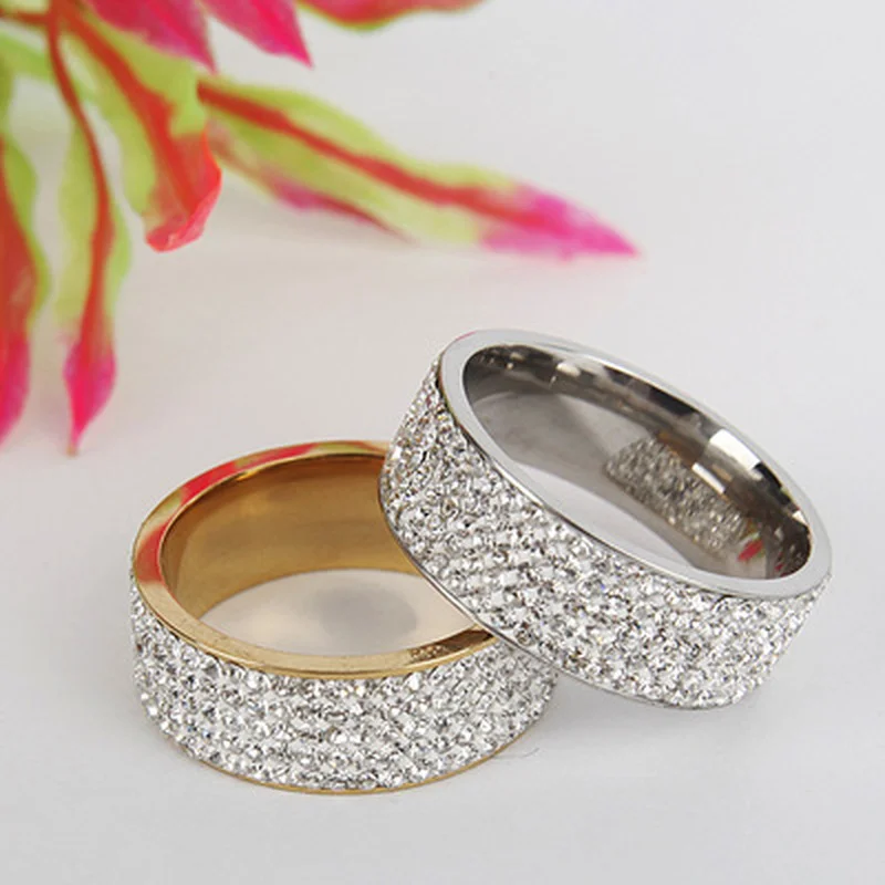 Fashion classic five row Diamond Men's and women's universal diamond sky star stainless steel couple ring
Fashion classic five row Diamond Men's and women's universal diamond sky star stainless steel couple ring