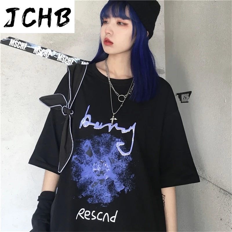 2021 Women T-shirt Korean Harajuku Tshirt Fashion Loose Streetwear Dark Letter Printing Tops Grunge Students Summer Short Sleeve
2021 Women T-shirt Korean Harajuku Tshirt Fashion Loose Streetwear Dark Letter Printing Tops Grunge Students Summer Short Sleeve