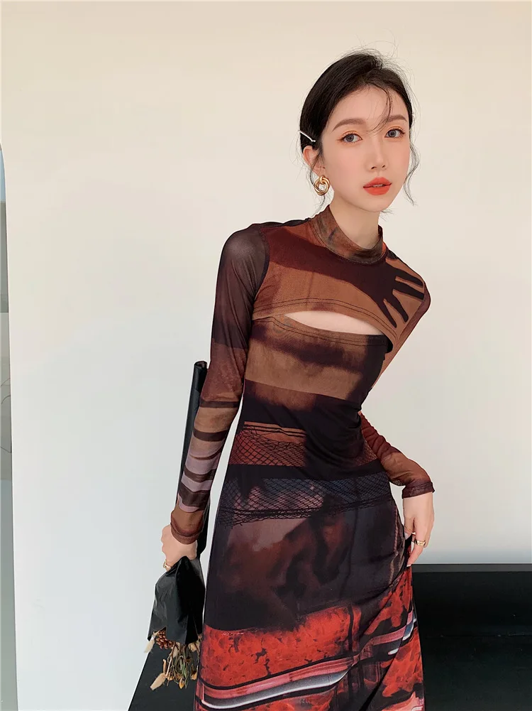 Spring Stock Two-piece Mesh Long-sleeved Slim Retro Printed Punk Dress Runway Fashion Designer Dresses for Women
Spring Stock Two-piece Mesh Long-sleeved Slim Retro Printed Punk Dress Runway Fashion Designer Dresses for Women