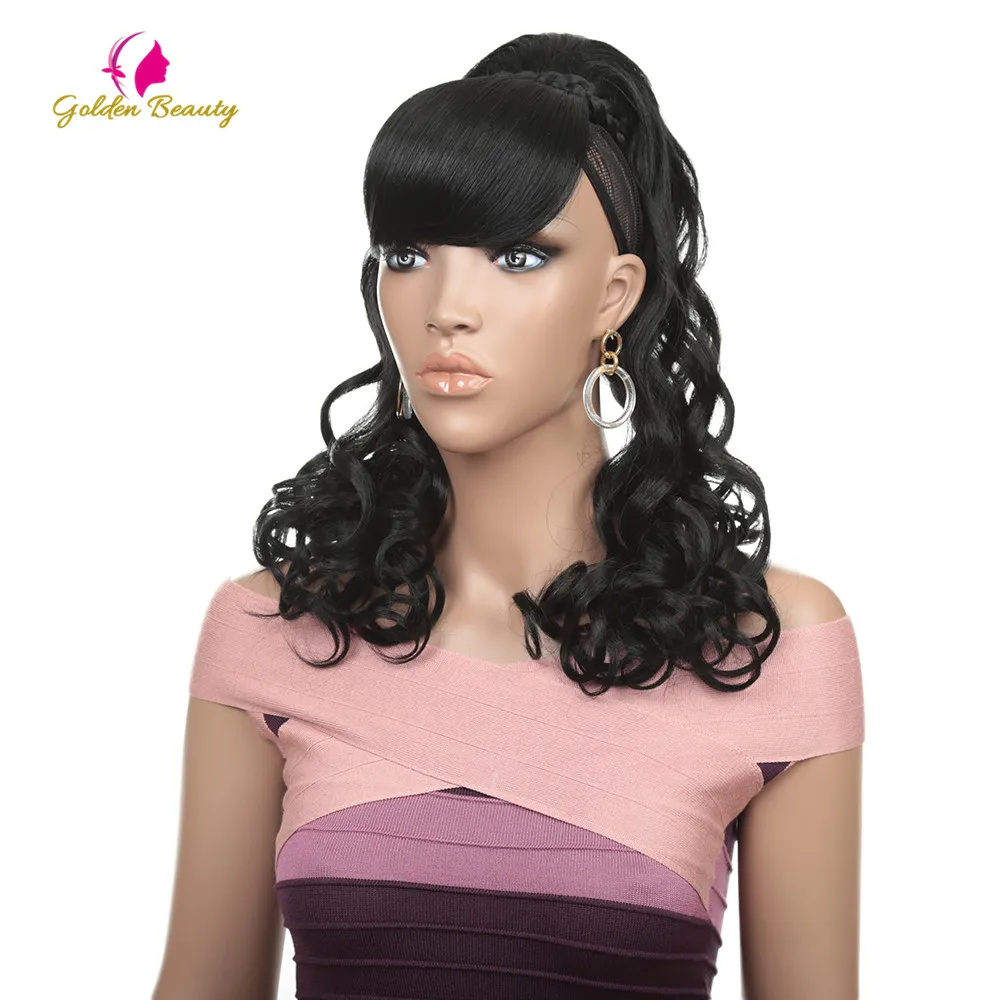 Golden Beauty 18" Synthetic Ponytail With Hair Bang Extensions Wave Hairpiece Pony Tail Hair On Clips For Women Hair Pieces
Golden Beauty 18" Synthetic Ponytail With Hair Bang Extensions Wave Hairpiece Pony Tail Hair On Clips For Women Hair Pieces
