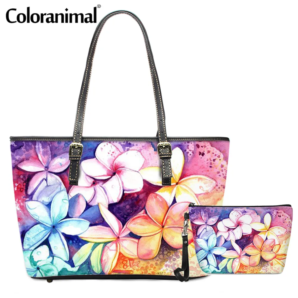 Coloranimal красочные Гавайская Плюмерия печатных женские сумки через плечо из искусственной кожи 2 шт./компл. сумки и сумки через плечо женские к... 
Coloranimal красочные Гавайская Плюмерия печатных женские сумки через плечо из искусственной кожи 2 шт./компл. сумки и сумки через плечо женские к...