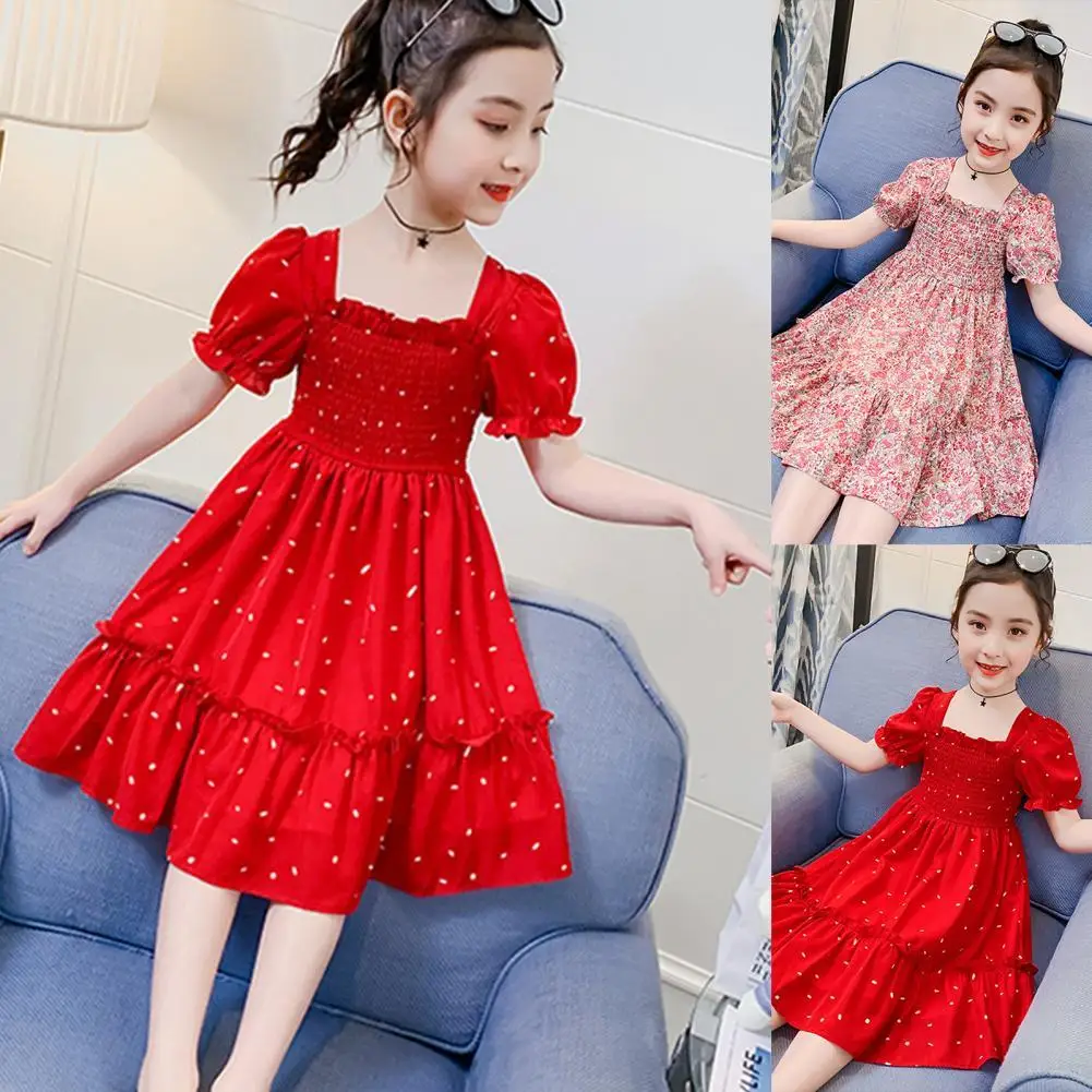 Children Dress Puff Sleeve Lace Up Long Length Girls Lacework Square Collar Dress for Holiday
Children Dress Puff Sleeve Lace Up Long Length Girls Lacework Square Collar Dress for Holiday