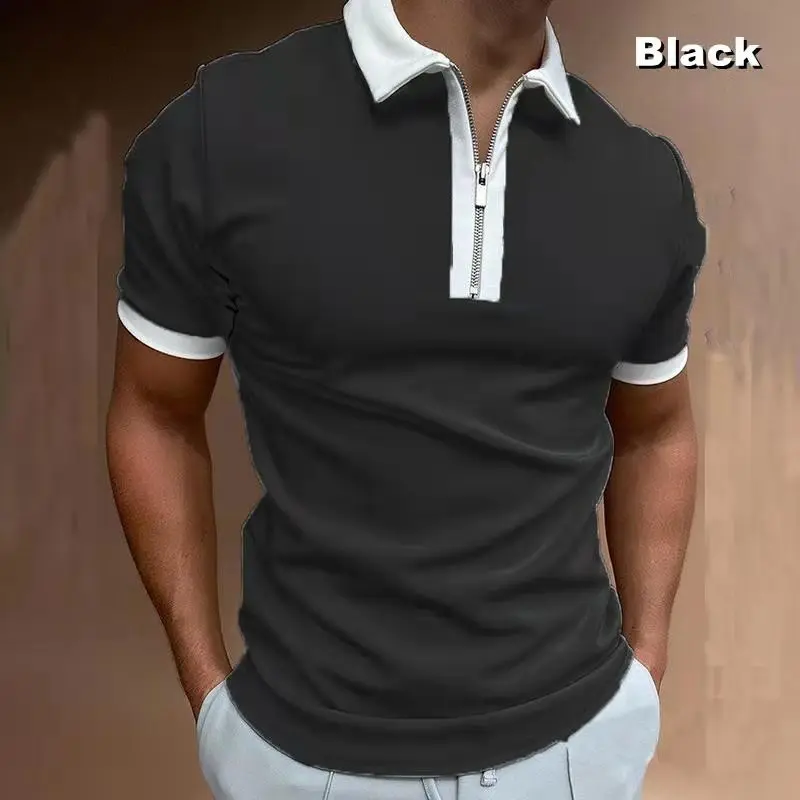Fashion Breathable Mens Short Sleeve Polo Shirts Solid Summer Casual Contrast Color Turn-Down Collar Zipper Tee Shirt Man Tops
Fashion Breathable Mens Short Sleeve Polo Shirts Solid Summer Casual Contrast Color Turn-Down Collar Zipper Tee Shirt Man Tops