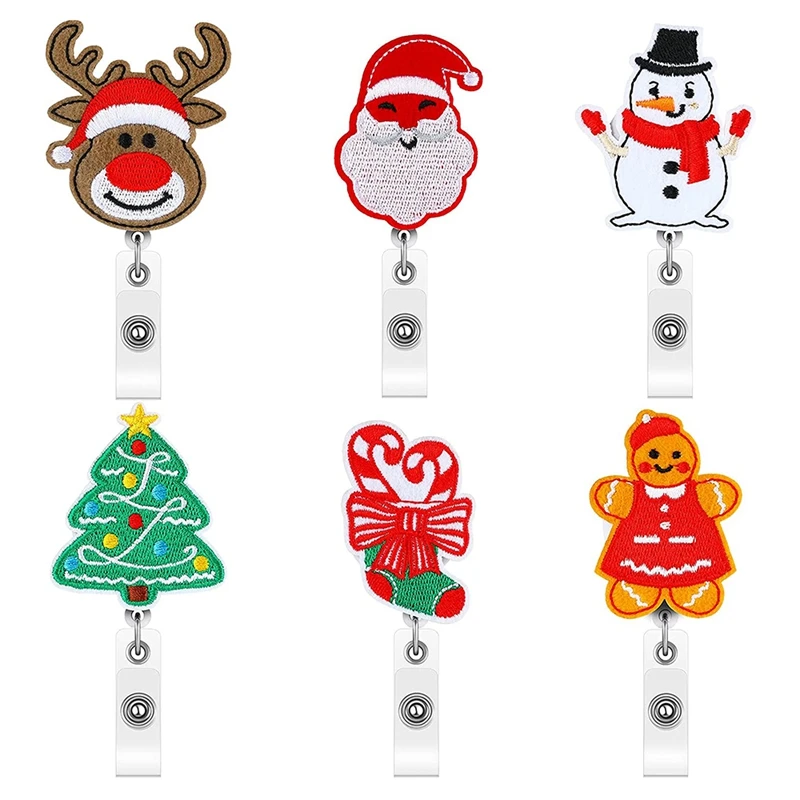 6Pcs Christmas Felt Retractable Badge Reel Felt ID Name Badge Holder Nurse Badge Reels with Clip Decorative ID Tag Clip
6Pcs Christmas Felt Retractable Badge Reel Felt ID Name Badge Holder Nurse Badge Reels with Clip Decorative ID Tag Clip