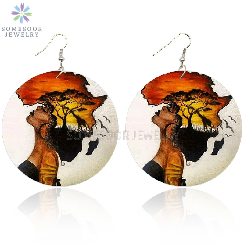 SOMESOOR African Map Headwrap Woman Wooden Drop Earrings Afrocentric Ethnic Tribal Eco Animal Wood Pendant Dangle For Women Gift
SOMESOOR African Map Headwrap Woman Wooden Drop Earrings Afrocentric Ethnic Tribal Eco Animal Wood Pendant Dangle For Women Gift