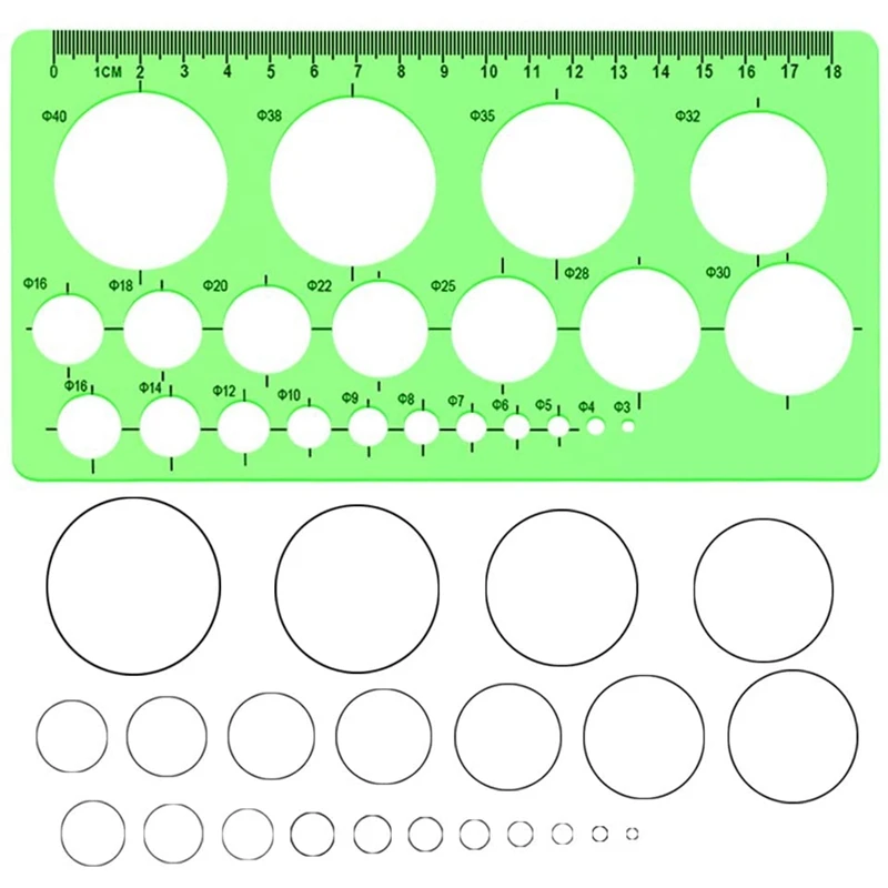 Geometric Template Ruler Drawing Template Measuring Ruler for Engineering Building School Office Supplies, 4 Counts 
Geometric Template Ruler Drawing Template Measuring Ruler for Engineering Building School Office Supplies, 4 Counts
