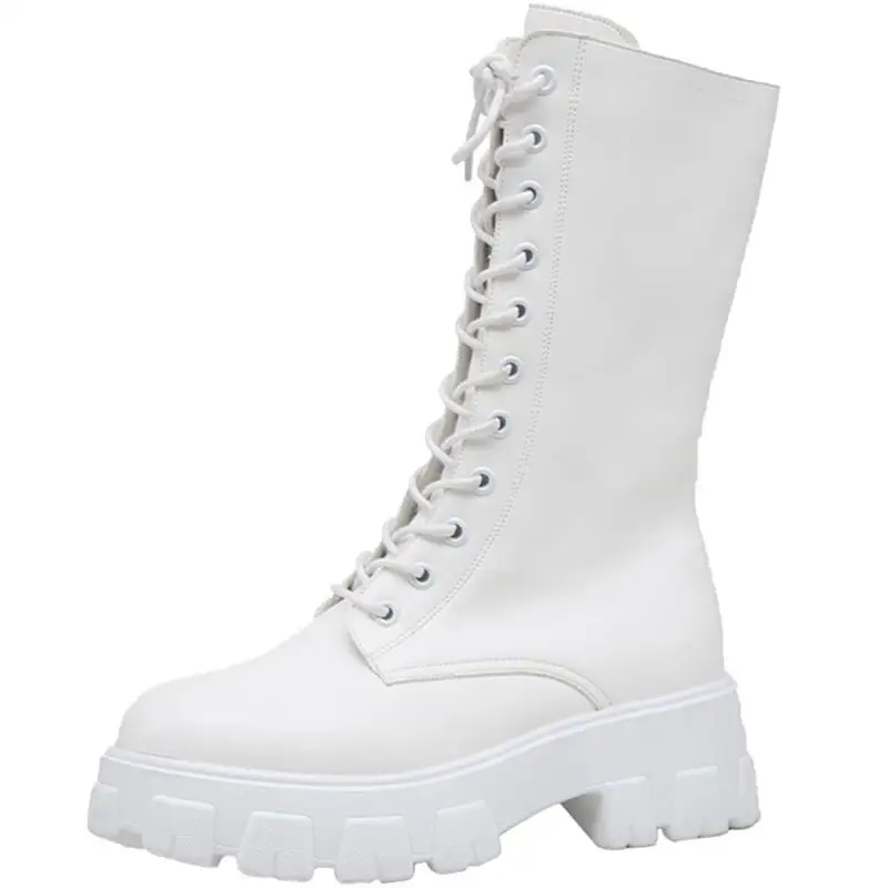 Thick-soled British Side Zipper Round Head Joker Martin Boots Women's Autumn/winter 2021 New White Boots Locomotive Boots. 
Thick-soled British Side Zipper Round Head Joker Martin Boots Women's Autumn/winter 2021 New White Boots Locomotive Boots.