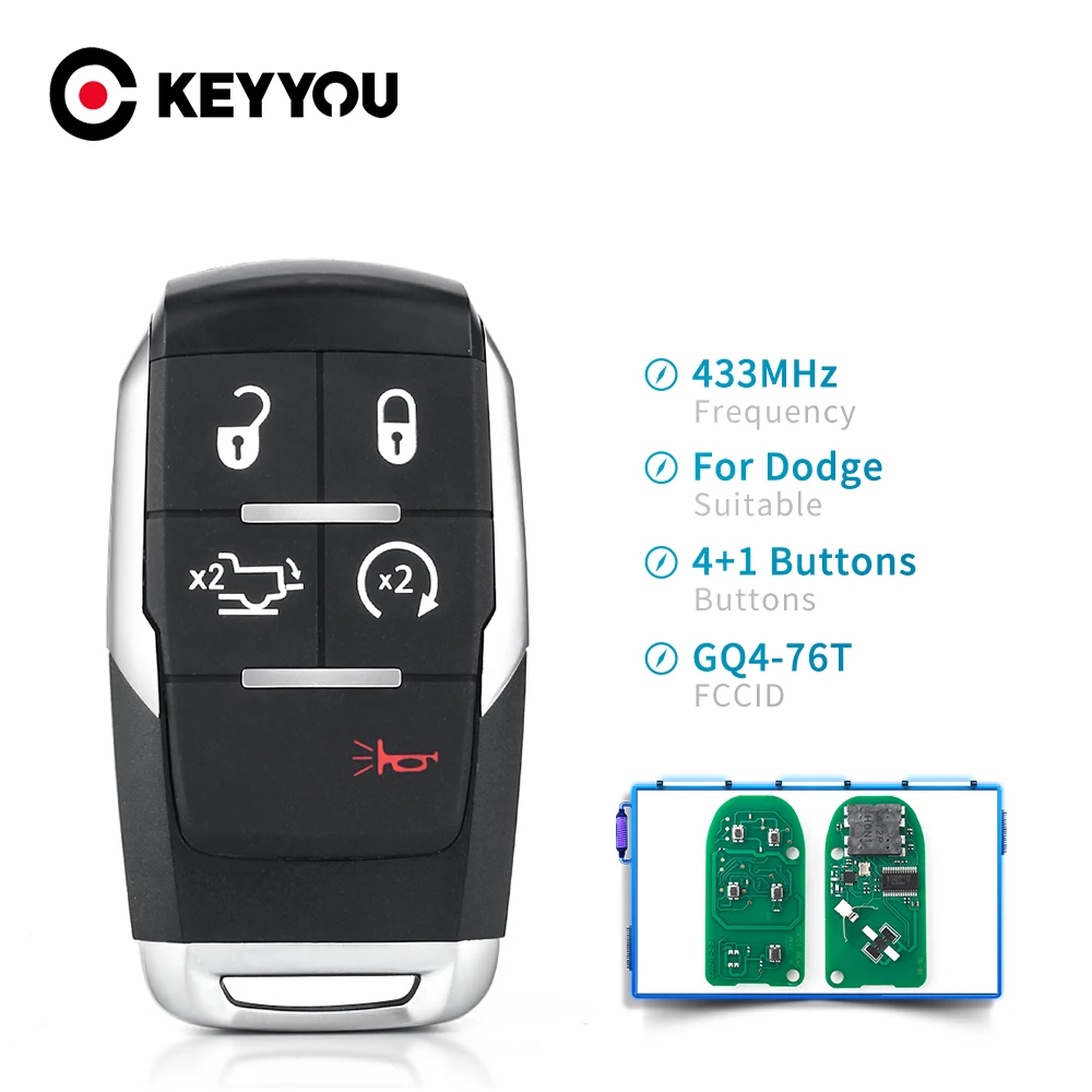 KEYYOU для Dodge GQ4-76T Автозапуск 5 Кнопка 433 Мгц дистанционный ключ для автомобиля для 2019 2020 Dodge оперативная память пикап ограниченное 2500-5500 OEM
KEYYOU для Dodge GQ4-76T Автозапуск 5 Кнопка 433 Мгц дистанционный ключ для автомобиля для 2019 2020 Dodge оперативная память пикап ограниченное 2500-5500 OEM