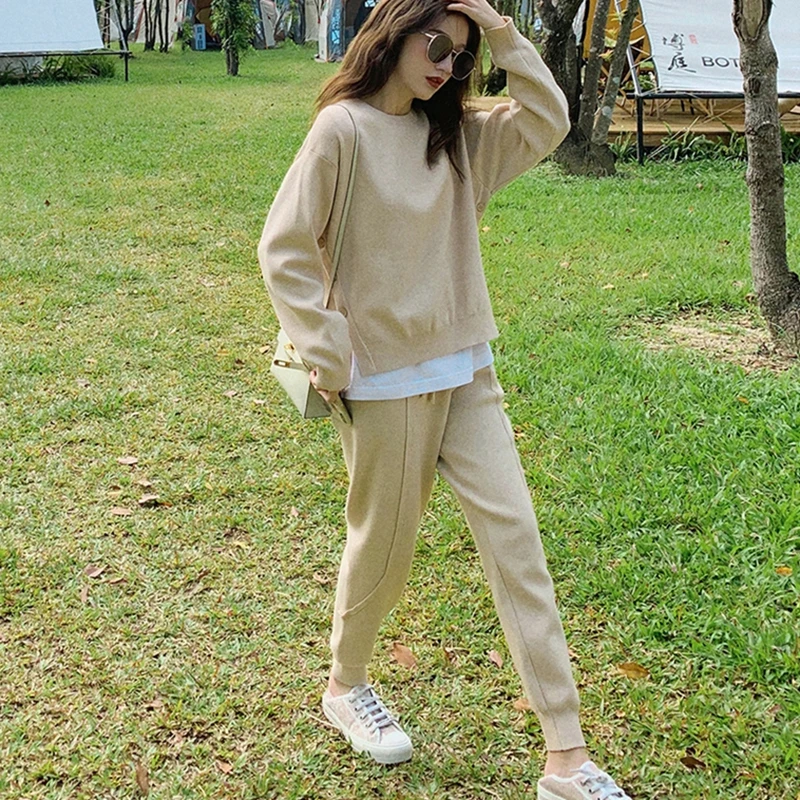High Quality Women Sweater 2 Piece Knitted Pant Sets Slim Casual Tracksuit Fall Winter Fashion Sweatshirts Sporting Suit Female
High Quality Women Sweater 2 Piece Knitted Pant Sets Slim Casual Tracksuit Fall Winter Fashion Sweatshirts Sporting Suit Female