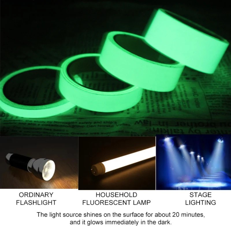 Luminous Fluorescent Night Self-adhesive Glow In The Dark Sticker Tape Safety Security Home Decoration Warning Tap environmental
Luminous Fluorescent Night Self-adhesive Glow In The Dark Sticker Tape Safety Security Home Decoration Warning Tap environmental