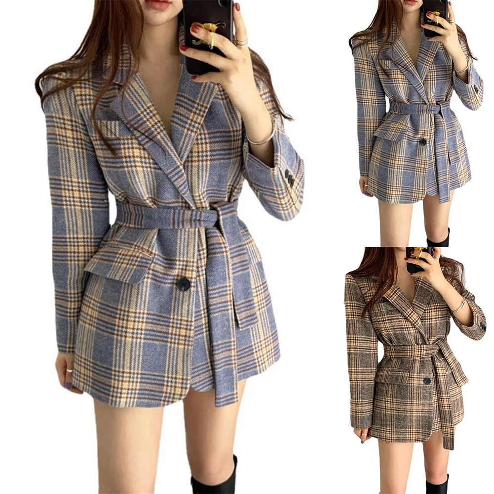 Women Retro Lapel Check Button Coat Slim Fit Casual Winter Warm Fashion Overcoat Ladies Plaid Printed Outwear Jacket Top Clothes
Women Retro Lapel Check Button Coat Slim Fit Casual Winter Warm Fashion Overcoat Ladies Plaid Printed Outwear Jacket Top Clothes
