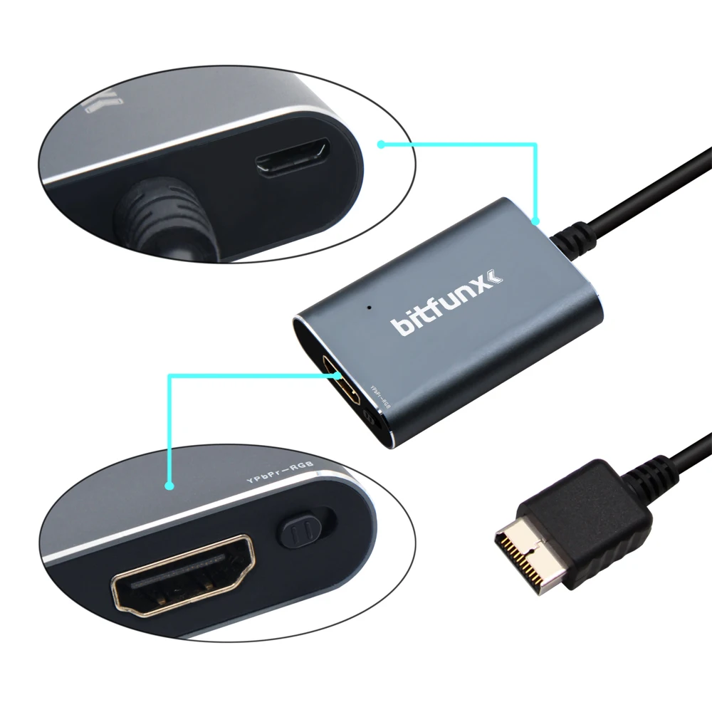 Конвертер PS2 HDMI для Sony Playstation 2 включая коммутатор RGB/компонент соединяющий