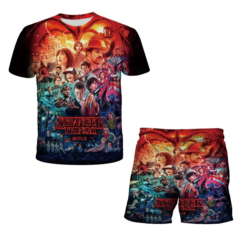 Summer Strange Thing Children's T-shirt Set 3D Printing Girls Fun Clothing Boy Clothing Kids Top Game T-shirt + Pants 2 Pieces
Summer Strange Thing Children's T-shirt Set 3D Printing Girls Fun Clothing Boy Clothing Kids Top Game T-shirt + Pants 2 Pieces