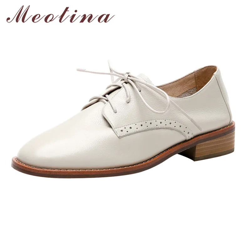 Meotina High Heels Women Pumps Natural Genuine Leather Thick Heel Derby Shoes Real Leather Lace Up Round Toe Shoes Ladies 33-40
Meotina High Heels Women Pumps Natural Genuine Leather Thick Heel Derby Shoes Real Leather Lace Up Round Toe Shoes Ladies 33-40