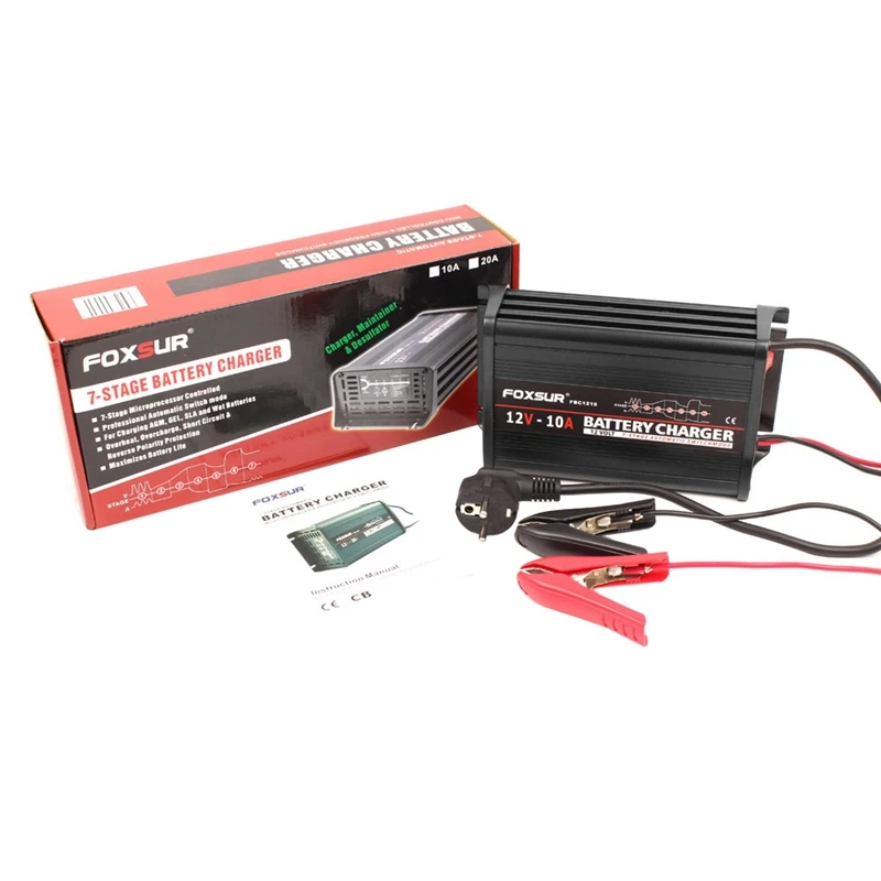 FOXSUR 12V 10A 7-этап Смарт свинцово-кислотный Батарея Зарядное устройство автомобиля Батарея Зарядное устройство Вход Напряжение 180-260 В переменн...
FOXSUR 12V 10A 7-этап Смарт свинцово-кислотный Батарея Зарядное устройство автомобиля Батарея Зарядное устройство Вход Напряжение 180-260 В переменн...