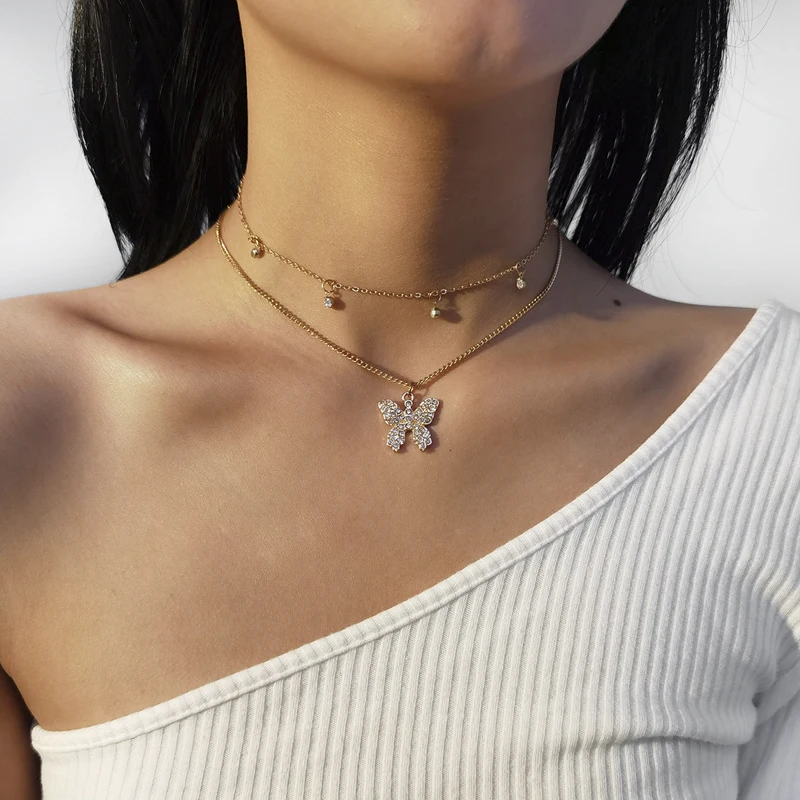 Bilandi Fashion Jewelry Chain Necklace Hot Selling Popular Style Shiny Crystal Two Layers Butterfly Pendant Necklace For Women
Bilandi Fashion Jewelry Chain Necklace Hot Selling Popular Style Shiny Crystal Two Layers Butterfly Pendant Necklace For Women