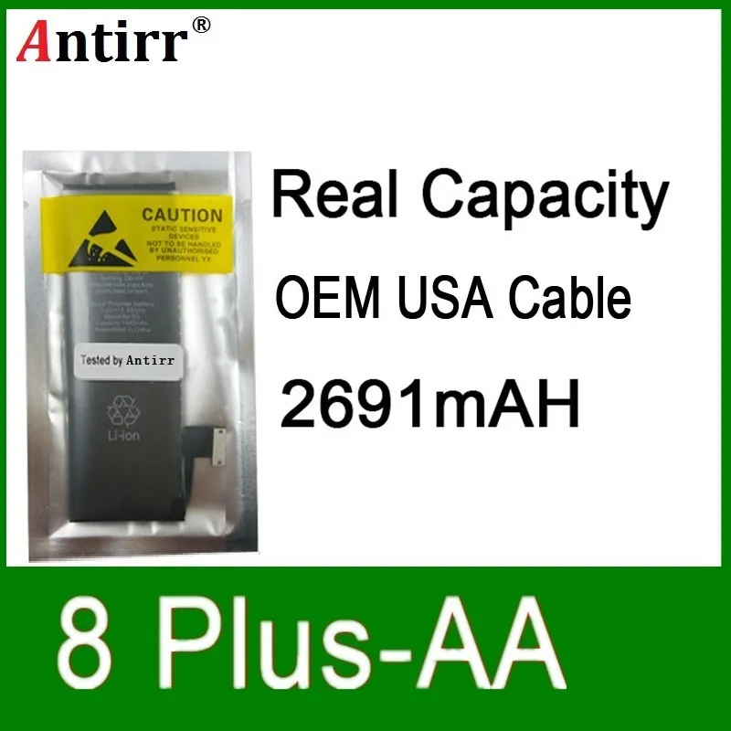 10pcs/lot Real Capacity China Protection board 2691mAh 3.7V Battery for iPhone 8plus zero cycle replacement repair parts 8p AA
10pcs/lot Real Capacity China Protection board 2691mAh 3.7V Battery for iPhone 8plus zero cycle replacement repair parts 8p AA