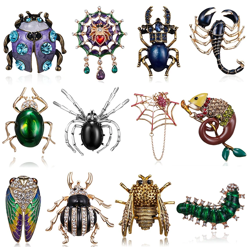 Fashion Insects Enamel Pins Cute Cartoon Beetle Spider Brooch Bag Clothes Lapel Pin Gothic Animal Jewelry Gift for Kids Friends
Fashion Insects Enamel Pins Cute Cartoon Beetle Spider Brooch Bag Clothes Lapel Pin Gothic Animal Jewelry Gift for Kids Friends