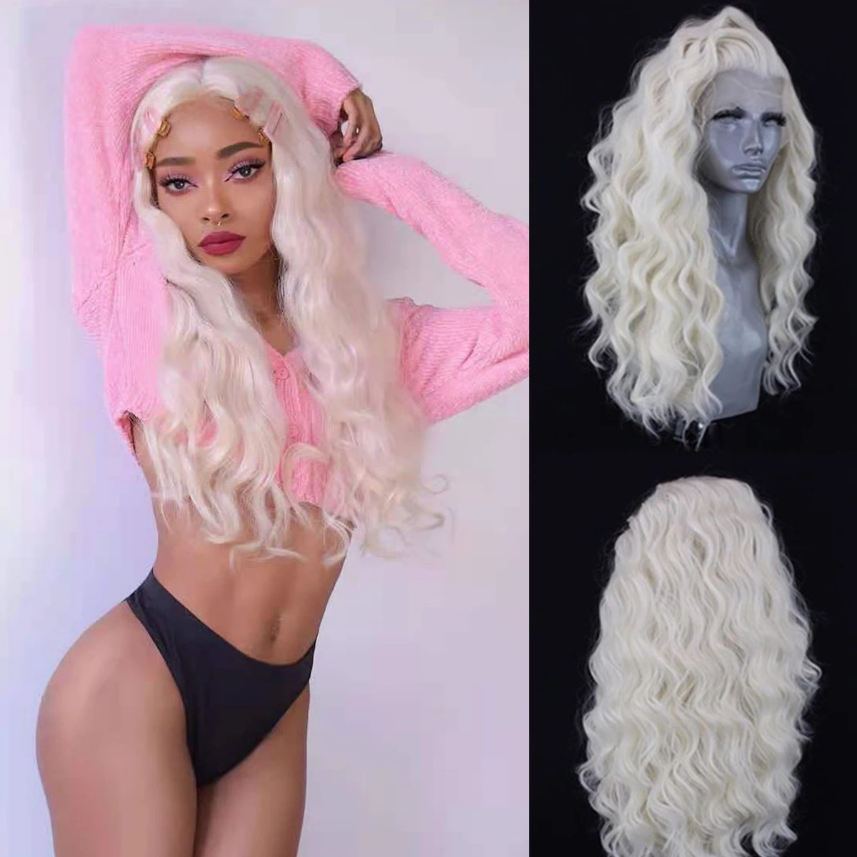 Platinum Blonde Wig Long Deep Wavy Lace Front Wigs with Baby Hair Soft Hair Synthetic Lace Wig Daily Wear Wig for Women
Platinum Blonde Wig Long Deep Wavy Lace Front Wigs with Baby Hair Soft Hair Synthetic Lace Wig Daily Wear Wig for Women