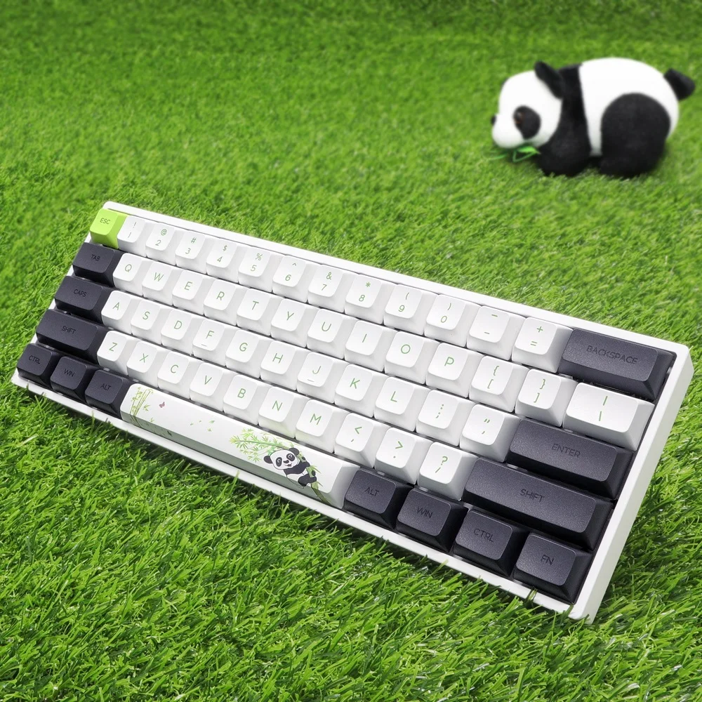 Игровая клавиатура Skyloong SK61 с изображением панды Gateron желтого цвета оптический