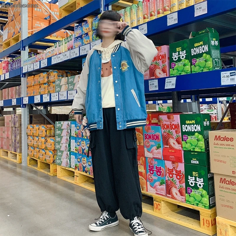 Autumn New Preppy Style Harajuku Loose Women's Denim Jacket Streetwear Coat Ripped Bear Embroidery Casual Outerwear
Autumn New Preppy Style Harajuku Loose Women's Denim Jacket Streetwear Coat Ripped Bear Embroidery Casual Outerwear