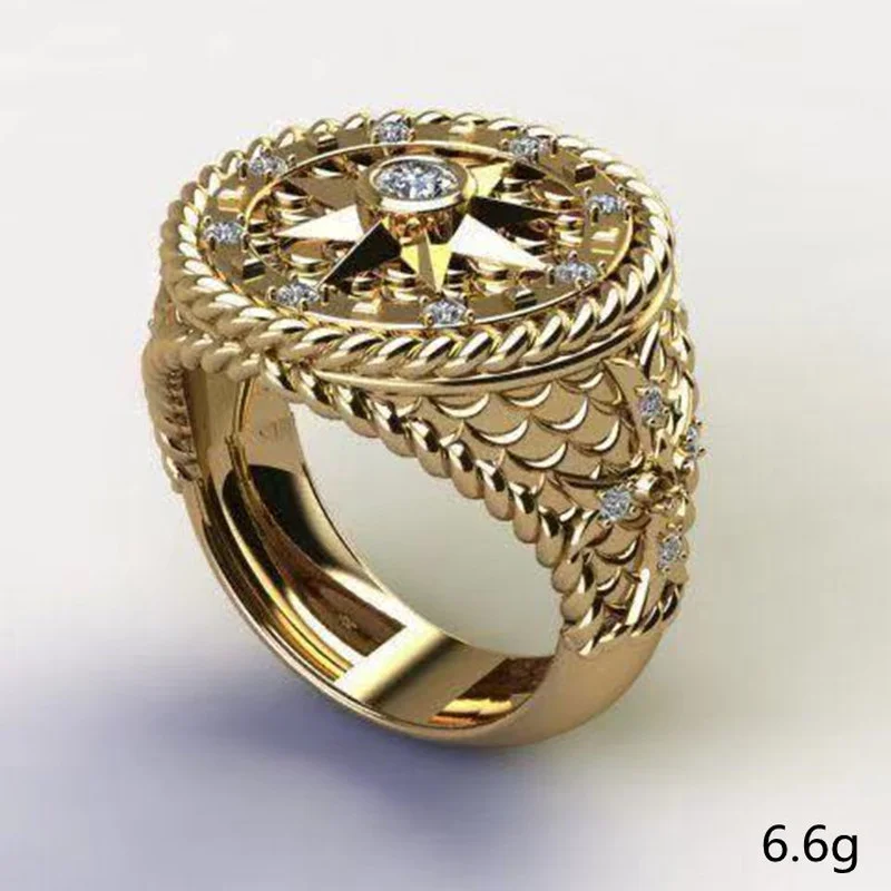 Punkboy Hip Hop Viking Pirate Locomotive Compass Signet Navigator Gold Plated Nordic Ring Men's Nautical Sailor Amulet Jewelry
Punkboy Hip Hop Viking Pirate Locomotive Compass Signet Navigator Gold Plated Nordic Ring Men's Nautical Sailor Amulet Jewelry