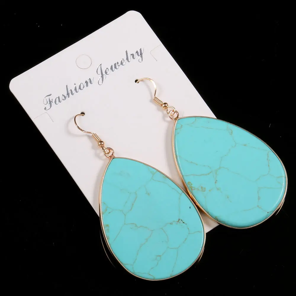 Flat Drop Shape Stone Earring Natural Reiki Healing Crystal Rose Quartz Turquoise Aventurine Earrings Dangler for Women Jewelry
Flat Drop Shape Stone Earring Natural Reiki Healing Crystal Rose Quartz Turquoise Aventurine Earrings Dangler for Women Jewelry