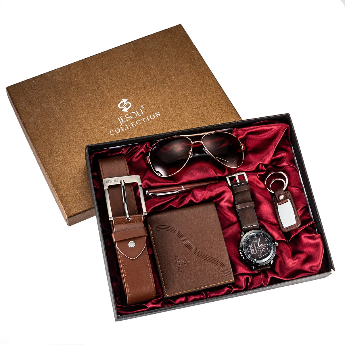 6pcs/set Boutique Gift Set Glasses+belt+wallet+key Chain+large Dial Quartz Watch+pen Women Watches Top Brand Luxury Couples Gift
6pcs/set Boutique Gift Set Glasses+belt+wallet+key Chain+large Dial Quartz Watch+pen Women Watches Top Brand Luxury Couples Gift