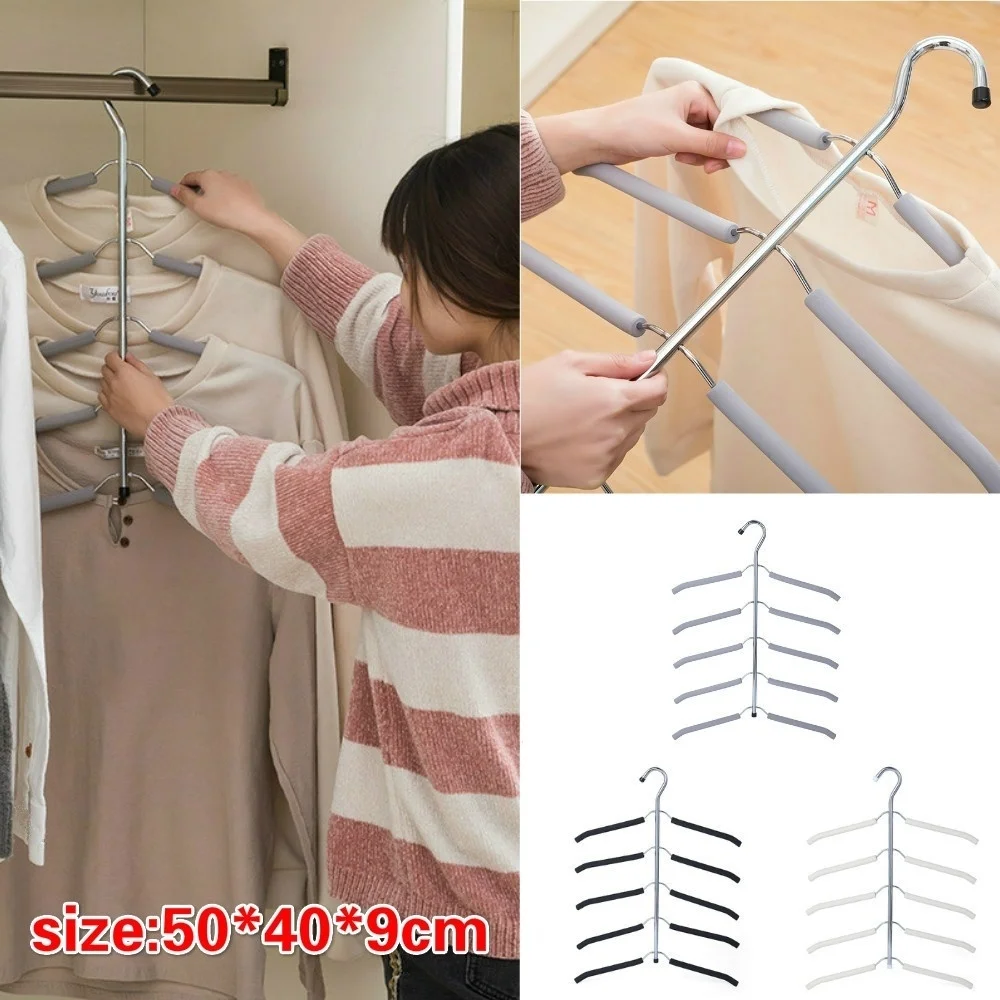 Stainless steel household hanger multi-layer sponge coat hanging closet storage organizer clothing towel storage rack
Stainless steel household hanger multi-layer sponge coat hanging closet storage organizer clothing towel storage rack