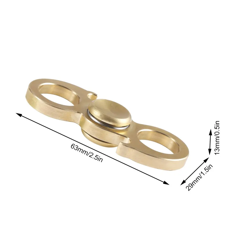 

No Big Noise Brass Material Relieving Anxiety Stress Reducer Finger Toy Two Leaves Hand Spinner With Removeable Bearing Cover