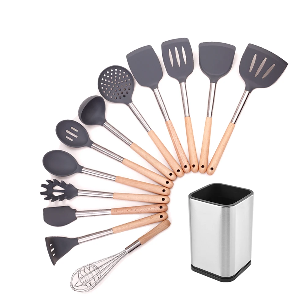 Silicone Kitchen Utensils Set Wood Handle Cooking Tools Non-stick Spatule Slotted Spoon Heat-resistant Kitchenware Accessories 
Silicone Kitchen Utensils Set Wood Handle Cooking Tools Non-stick Spatule Slotted Spoon Heat-resistant Kitchenware Accessories