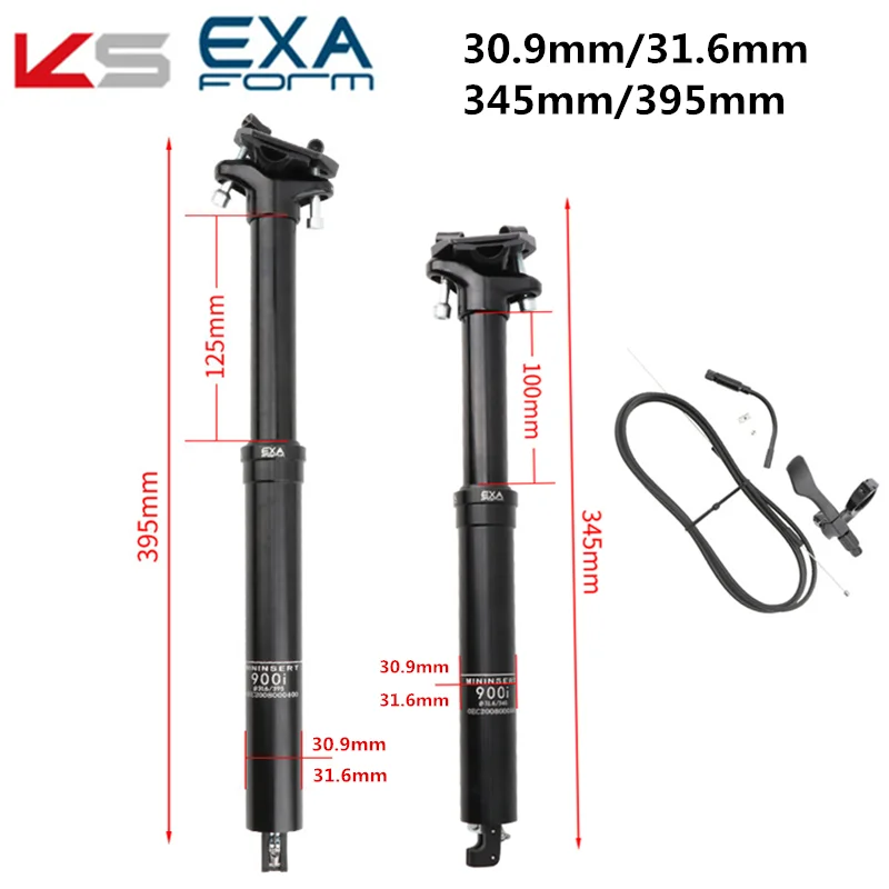

KS EXA Wire Control 900i Lift Seat Tube Mountain Bike 30.9/31.6mm Inner Cable 345/395/445 Hydraulic Telescopic Seat Post For MTB