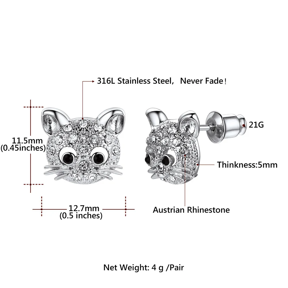 Summer Woman Jewelry Cute Kitty Earrings Korean Style Simple All-Match Women's Earrings
Summer Woman Jewelry Cute Kitty Earrings Korean Style Simple All-Match Women's Earrings