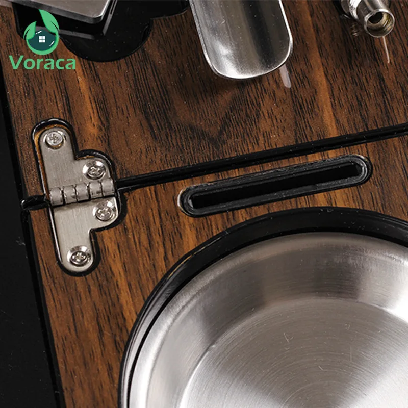 Wood Foldable Cigar Ashtray with Cutter and Hole Puncher Metal Tobacco Ash Tray Holder for Home Office Smoking Accessories Hotel
Wood Foldable Cigar Ashtray with Cutter and Hole Puncher Metal Tobacco Ash Tray Holder for Home Office Smoking Accessories Hotel