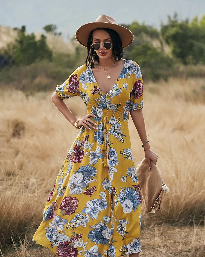 2021 New spring fashion Arrivals Elegant Printed dress mid-length dress Ins style Floral slimming dress
2021 New spring fashion Arrivals Elegant Printed dress mid-length dress Ins style Floral slimming dress