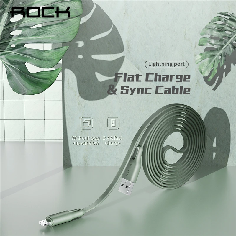ROCK USB кабель для iPhone Xs Max 7 8 6 Plus 2.4A быстрой зарядки передачи данных зарядный