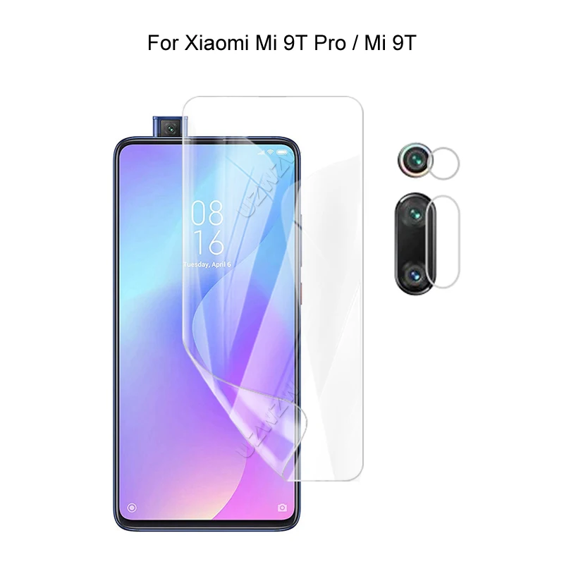 Защита для камеры и экрана Xiaomi Mi 9T Pro / Гидрогелевая пленка HD мягкое 3D полное