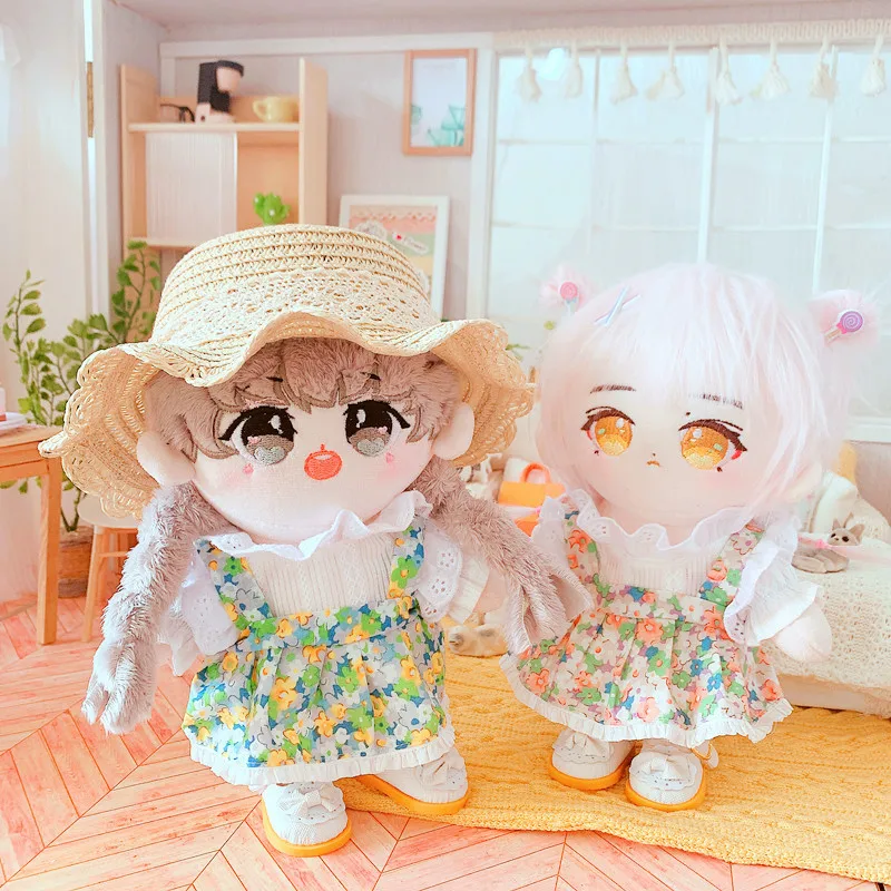 

20cm Star Idol Plush Doll Clothes Summer Suspender Skirt with 20 Cm Suit Inside Lace Toy Dress Up Accessories No Doll For Fans