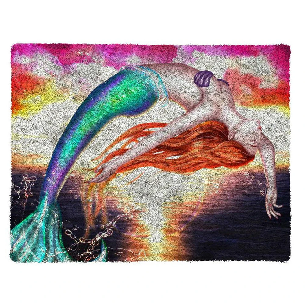 Latch hook rug kits Plastic canvas Carpet crocheting Cross stitch kit do it yourself Mermaid Tapestry with Pre-Printed Pattern
Latch hook rug kits Plastic canvas Carpet crocheting Cross stitch kit do it yourself Mermaid Tapestry with Pre-Printed Pattern