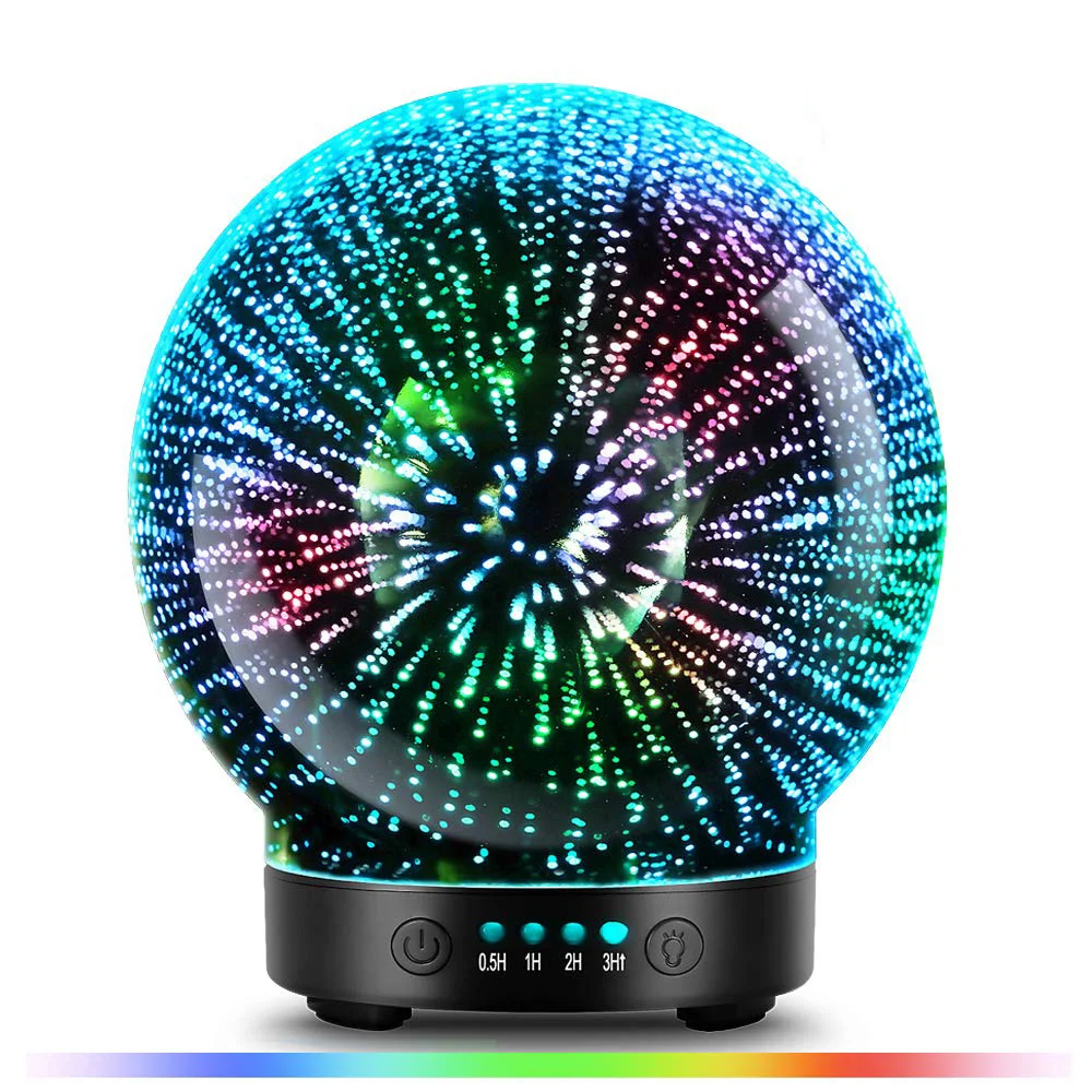 3D Glass Aroma Diffuser,Aromatherapy Ultrasonic Essential Oil Version Air Humidifier,Modes Firework 100ml 7Color Changing Lights
3D Glass Aroma Diffuser,Aromatherapy Ultrasonic Essential Oil Version Air Humidifier,Modes Firework 100ml 7Color Changing Lights