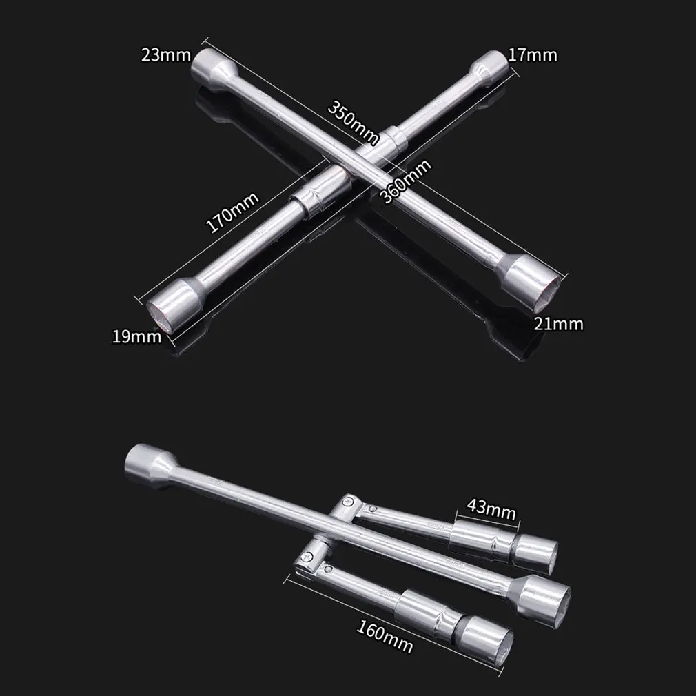 17/19/21/23mm 4 Way Car Repair Wheel Lug Nut Socket Cross Wrench Spanner Hand Tool Folding Wrench Remover Mounting Spanner
17/19/21/23mm 4 Way Car Repair Wheel Lug Nut Socket Cross Wrench Spanner Hand Tool Folding Wrench Remover Mounting Spanner