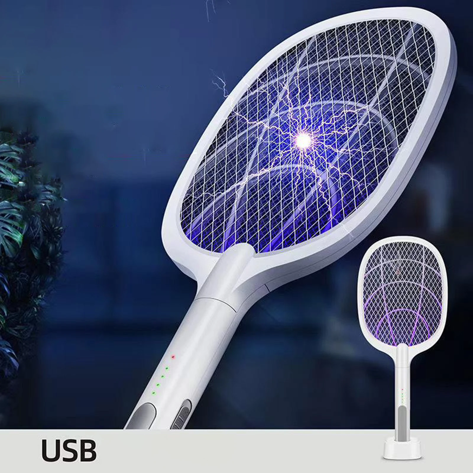 USB Handheld Mosquito Swatter Bug Wasp Fly Mosquito Bat Zapper Racket Killer
USB Handheld Mosquito Swatter Bug Wasp Fly Mosquito Bat Zapper Racket Killer