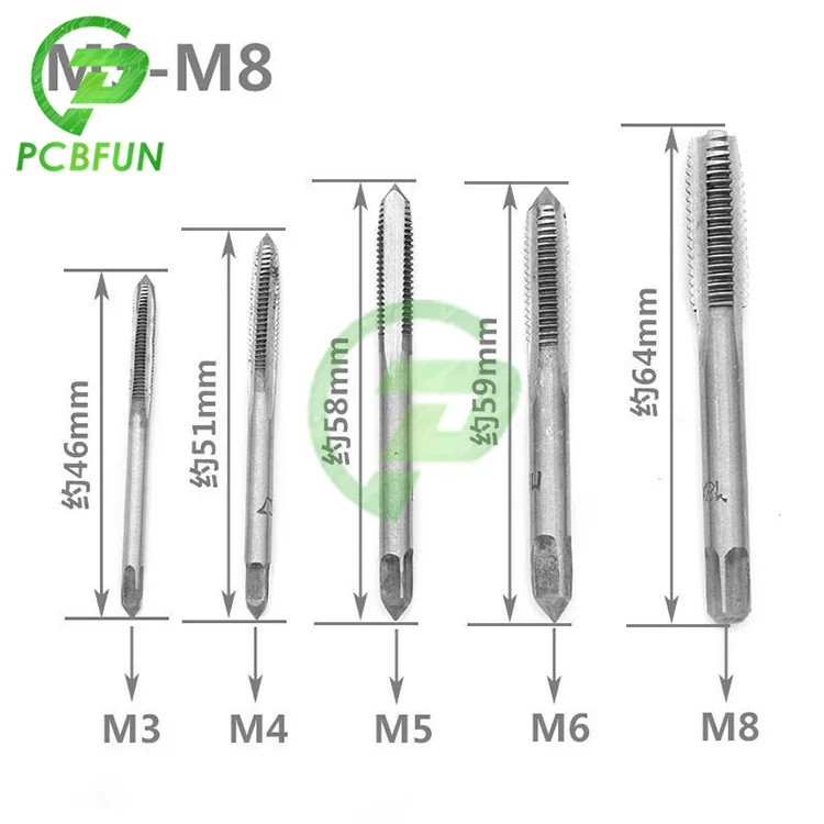 6Pcs/Set Adjustable 3-8mm T-Handle Ratchet Tap Wrench with M3-M8 Machine Screw Thread Metric Plug Machinist Tool | Электронные