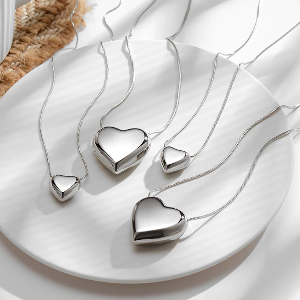 Ghidbk New Titanium Steel Hip Hop Heart Pendant Clavicle Chain Sliver Color Metal Necklaces For Women Girls Vintage Love Jewelry
Ghidbk New Titanium Steel Hip Hop Heart Pendant Clavicle Chain Sliver Color Metal Necklaces For Women Girls Vintage Love Jewelry