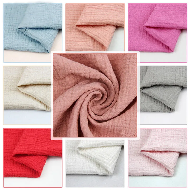 100 * 135cm double gauze 100% cotton fabric, used for baby clothes/pajamas/shirts/skirts
100 * 135cm double gauze 100% cotton fabric, used for baby clothes/pajamas/shirts/skirts